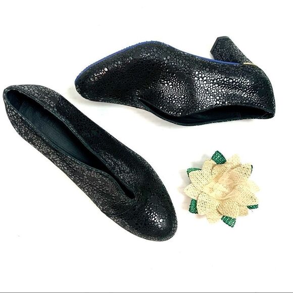 5028 Artisan Crafted Black Sparkle Textured Cut Out Ankle Bootie 6.5 - Picture 3 of 12